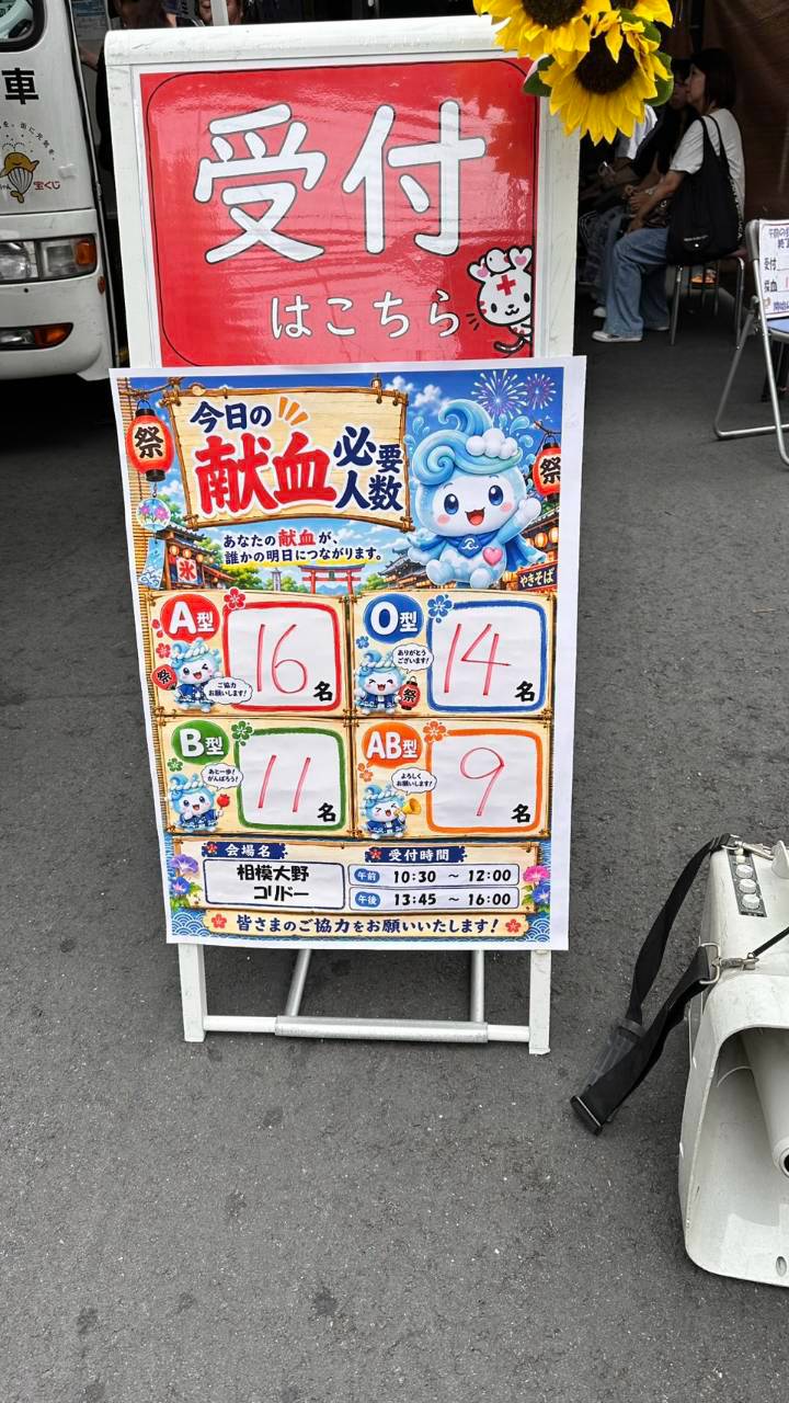 相模大野駅前 献血ボランティア活動 献血呼びかけ 相模原アーチライオンズクラブ